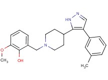 2-methoxy-6-({4-[4-(3-methylphenyl)-1H-pyrazol-5-yl]-1-piperidinyl}methyl)phenol