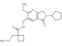 N-[(6-cyclopentyl-2-methoxy-5-oxo-6,7-dihydro-5H-pyrrolo[3,4-b]pyridin-3-yl)methyl]-1-(methoxymethyl)cyclobutanecarboxamide