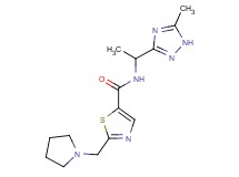 N-[1-(5-methyl-1H-1,2,4-triazol-3-yl)ethyl]-2-(pyrrolidin-1-ylmethyl)-1,3-thiazole-5-carboxamide