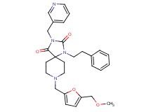 8-{[5-(methoxymethyl)-2-furyl]methyl}-1-(2-phenylethyl)-3-(3-pyridinylmethyl)-1,3,8-triazaspiro[4.5]decane-2,4-dione