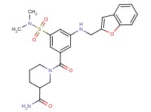 1-{3-[(1-benzofuran-2-ylmethyl)amino]-5-[(dimethylamino)sulfonyl]benzoyl}-3-piperidinecarboxamide