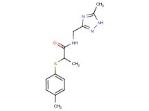 2-[(4-methylphenyl)thio]-N-[(5-methyl-1H-1,2,4-triazol-3-yl)methyl]propanamide