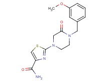 2-[4-(3-methoxybenzyl)-3-oxo-1-piperazinyl]-1,3-thiazole-4-carboxamide
