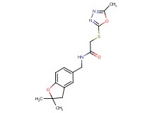 N-[(2,2-dimethyl-2,3-dihydro-1-benzofuran-5-yl)methyl]-2-[(5-methyl-1,3,4-oxadiazol-2-yl)thio]acetamide
