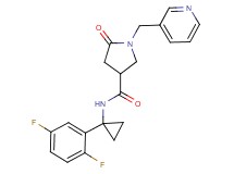 N-[1-(2,5-difluorophenyl)cyclopropyl]-5-oxo-1-(3-pyridinylmethyl)-3-pyrrolidinecarboxamide