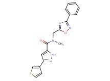 N-methyl-N-[(3-phenyl-1,2,4-oxadiazol-5-yl)methyl]-3-(3-thienyl)-1H-pyrazole-5-carboxamide