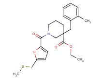 ethyl 3-(2-methylbenzyl)-1-{5-[(methylthio)methyl]-2-furoyl}-3-piperidinecarboxylate
