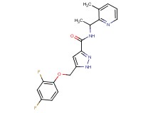 5-[(2,4-difluorophenoxy)methyl]-N-[1-(3-methylpyridin-2-yl)ethyl]-1H-pyrazole-3-carboxamide