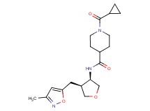 1-(cyclopropylcarbonyl)-N-{(3R*,4S*)-4-[(3-methyl-5-isoxazolyl)methyl]tetrahydro-3-furanyl}-4-piperidinecarboxamide