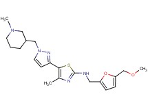 N-{[5-(methoxymethyl)-2-furyl]methyl}-4-methyl-5-{1-[(1-methyl-3-piperidinyl)methyl]-1H-pyrazol-3-yl}-1,3-thiazol-2-amine