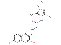 N-(1-ethyl-3,5-dimethyl-1H-pyrazol-4-yl)-2-{[(7-fluoro-2-hydroxy-3-quinolinyl)methyl]amino}acetamide