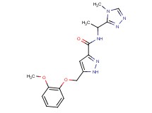 5-[(2-methoxyphenoxy)methyl]-N-[1-(4-methyl-4H-1,2,4-triazol-3-yl)ethyl]-1H-pyrazole-3-carboxamide