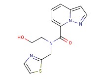 N-(2-hydroxyethyl)-N-(1,3-thiazol-2-ylmethyl)pyrazolo[1,5-a]pyridine-7-carboxamide