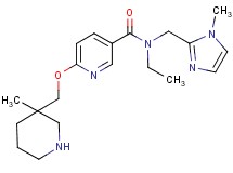 N-ethyl-N-[(1-methyl-1H-imidazol-2-yl)methyl]-6-[(3-methyl-3-piperidinyl)methoxy]nicotinamide