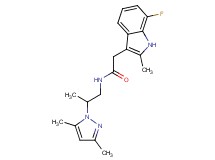 N-[2-(3,5-dimethyl-1H-pyrazol-1-yl)propyl]-2-(7-fluoro-2-methyl-1H-indol-3-yl)acetamide