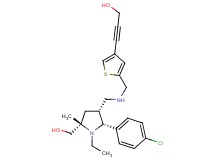 3-{5-[({[(2R*,3R*,5S*)-2-(4-chlorophenyl)-1-ethyl-5-(hydroxymethyl)-5-methyl-3-pyrrolidinyl]methyl}amino)methyl]-3-thienyl}-2-propyn-1-ol