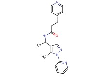 N-{1-[5-methyl-1-(2-pyridinyl)-1H-pyrazol-4-yl]ethyl}-3-(4-pyridinyl)propanamide