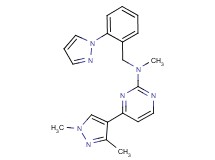 4-(1,3-dimethyl-1H-pyrazol-4-yl)-N-methyl-N-[2-(1H-pyrazol-1-yl)benzyl]pyrimidin-2-amine