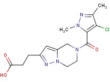 3-{5-[(4-chloro-1,3-dimethyl-1H-pyrazol-5-yl)carbonyl]-4,5,6,7-tetrahydropyrazolo[1,5-a]pyrazin-2-yl}propanoic acid