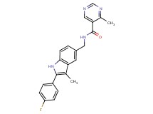 N-{[2-(4-fluorophenyl)-3-methyl-1H-indol-5-yl]methyl}-4-methylpyrimidine-5-carboxamide