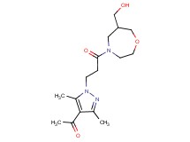 1-(1-{3-[6-(hydroxymethyl)-1,4-oxazepan-4-yl]-3-oxopropyl}-3,5-dimethyl-1H-pyrazol-4-yl)ethanone