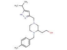2-[4-[(5-isopropyl-1H-pyrazol-3-yl)methyl]-1-(4-methylbenzyl)-2-piperazinyl]ethanol