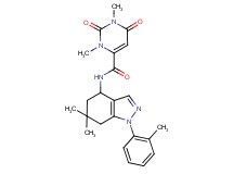 N-[6,6-dimethyl-1-(2-methylphenyl)-4,5,6,7-tetrahydro-1H-indazol-4-yl]-1,3-dimethyl-2,6-dioxo-1,2,3,6-tetrahydro-4-pyrimidinecarboxamide
