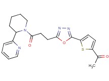 1-[5-(5-{3-oxo-3-[2-(2-pyridinyl)-1-piperidinyl]propyl}-1,3,4-oxadiazol-2-yl)-2-thienyl]ethanone