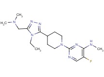 2-(4-{5-[(dimethylamino)methyl]-4-ethyl-4H-1,2,4-triazol-3-yl}piperidin-1-yl)-5-fluoro-N-methylpyrimidin-4-amine