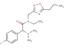2-(dimethylamino)-N-ethyl-2-(4-fluorophenyl)-N-[(5-propyl-1,2,4-oxadiazol-3-yl)methyl]acetamide