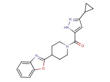 2-{1-[(3-cyclopropyl-1H-pyrazol-5-yl)carbonyl]piperidin-4-yl}-1,3-benzoxazole