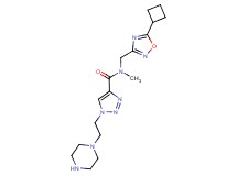 N-[(5-cyclobutyl-1,2,4-oxadiazol-3-yl)methyl]-N-methyl-1-(2-piperazin-1-ylethyl)-1H-1,2,3-triazole-4-carboxamide