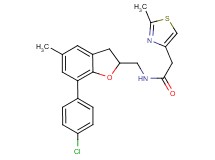 N-{[7-(4-chlorophenyl)-5-methyl-2,3-dihydro-1-benzofuran-2-yl]methyl}-2-(2-methyl-1,3-thiazol-4-yl)acetamide