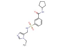 N-cyclopentyl-3-({[(1-ethyl-1H-imidazol-5-yl)methyl]amino}sulfonyl)benzamide