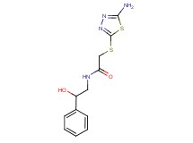 2-[(5-amino-1,3,4-thiadiazol-2-yl)thio]-N-(2-hydroxy-2-phenylethyl)acetamide