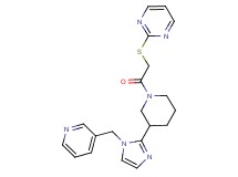 2-[(2-oxo-2-{3-[1-(pyridin-3-ylmethyl)-1H-imidazol-2-yl]piperidin-1-yl}ethyl)thio]pyrimidine