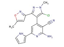 2-amino-4-[5-chloro-1-methyl-3-(5-methylisoxazol-3-yl)-1H-pyrazol-4-yl]-6-(1H-pyrrol-2-yl)nicotinonitrile