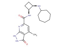 N-[(1S*,2R*)-2-(cycloheptylamino)cyclobutyl]-4-methyl-3-oxo-2,3-dihydro-1H-pyrazolo[3,4-b]pyridine-6-carboxamide