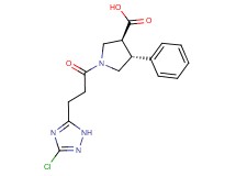 (3S*,4R*)-1-[3-(3-chloro-1H-1,2,4-triazol-5-yl)propanoyl]-4-phenylpyrrolidine-3-carboxylic acid