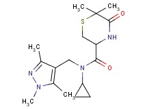 N-cyclopropyl-6,6-dimethyl-5-oxo-N-[(1,3,5-trimethyl-1H-pyrazol-4-yl)methyl]thiomorpholine-3-carboxamide