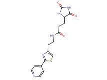3-(2,5-dioxo-4-imidazolidinyl)-N-{2-[2-(4-pyridinyl)-1,3-thiazol-4-yl]ethyl}propanamide