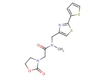 N-methyl-2-(2-oxo-1,3-oxazolidin-3-yl)-N-{[2-(2-thienyl)-1,3-thiazol-4-yl]methyl}acetamide