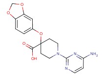 1-(4-aminopyrimidin-2-yl)-4-(1,3-benzodioxol-5-yloxy)piperidine-4-carboxylic acid