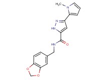 N-(1,3-benzodioxol-5-ylmethyl)-3-(1-methyl-1H-pyrrol-2-yl)-1H-pyrazole-5-carboxamide