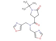1-tert-butyl-N,N-bis(1,3-oxazol-4-ylmethyl)-5-oxopyrrolidine-3-carboxamide