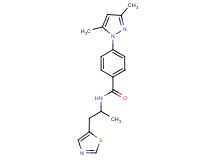 4-(3,5-dimethyl-1H-pyrazol-1-yl)-N-[1-methyl-2-(1,3-thiazol-5-yl)ethyl]benzamide