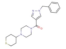 1-[(1-benzyl-1H-pyrazol-4-yl)carbonyl]-4-(tetrahydro-2H-thiopyran-4-yl)piperazine