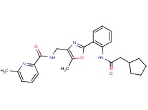 N-[(2-{2-[(cyclopentylacetyl)amino]phenyl}-5-methyl-1,3-oxazol-4-yl)methyl]-6-methyl-2-pyridinecarboxamide