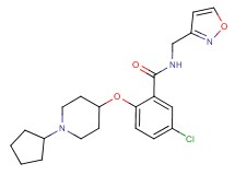 5-chloro-2-[(1-cyclopentylpiperidin-4-yl)oxy]-N-(isoxazol-3-ylmethyl)benzamide