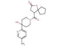 4-{[4-hydroxy-4-(5-methylpyridin-2-yl)piperidin-1-yl]carbonyl}-1-oxaspiro[4.4]nonan-2-one
